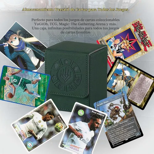 Vista 6 de Caja para mazos de cartas Arkeiliy, caja de almacenamiento de más de 110 cartas MTG con 50 fundas para cartas, estuches coleccionables para cartas