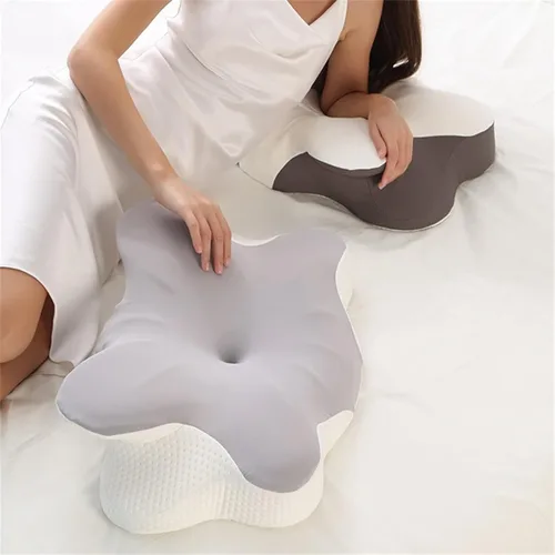 Vista 8 de Almohada cervical para el cuello para aliviar el dolor, almohadas ergonómicas de espuma viscoelástica de tamaño Queen para dormir de lado y espalda