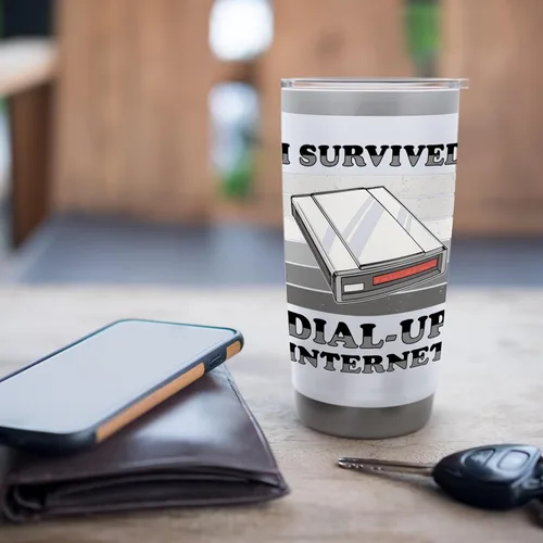 Vista 7 de 90s Nostalgia Retro 90s Dial Up Internet Vintage Stainless Steel Insulated Tumbler