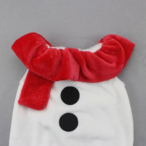Vista 4 de Disfraz de muñeco de nieve de Navidad de manga larga con capucha con capucha y manoplas, bufanda para niños y niñas, accesorios de fiesta