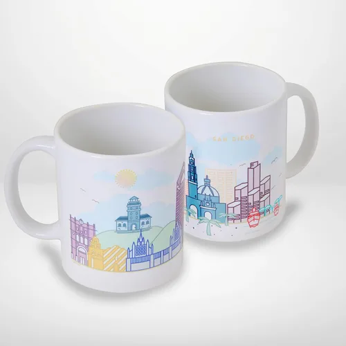 Vista 7 de Vastigo Taza de café Austin – Taza de cerámica de recuerdo de 11 onzas con caja de regalo – Taza de viaje City Skyline – Apto para lavavajillas