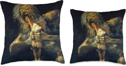 Vista 3 de Twisted City Art Francisco Goya-Saturn Devouring His Son-for Artists - Almohada de 16 x 16 pulgadas, multicolor