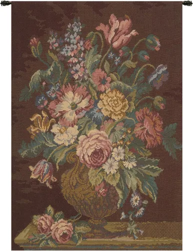 Vista 14 de Bouquet con uvas tapiz italiano rojo – 39 pulgadas x 26 pulgadas algodón/viscosa/poliéster por Charlotte Home Furnishings Inc