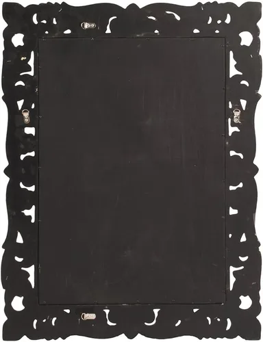 Vista 3 de Howard Elliott Chateau Rectangular Hanging Wall Mirror, Scroll Work Frame, Black, 31.5 x 42 Inch
