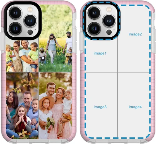 Vista 11 de Funda personalizada para iPhone 15 Pro Max personalizada con collage de múltiples imágenes, resistente a los impactos, funda protectora de TPU