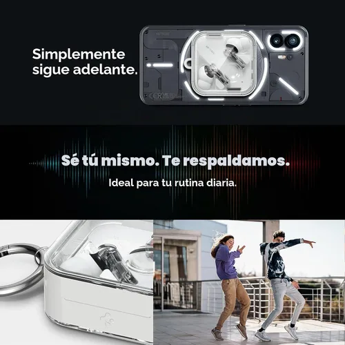Vista 7 de Spigen Funda ultra híbrida diseñada para Nothing Ear 2 (2023) Protección de doble capa, carcasa de policarbonato transparente con parachoques