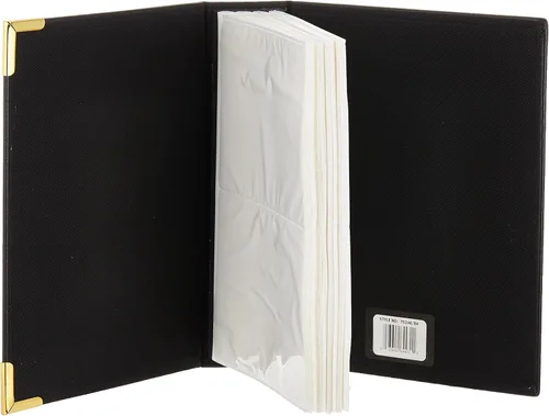 Vista 3 de Pioneer Photo Albums 208 bolsillo negro cosido cubierta de cuero sintético con detalles de esquina de latón álbum de fotos, 4 x 6 pulgadas