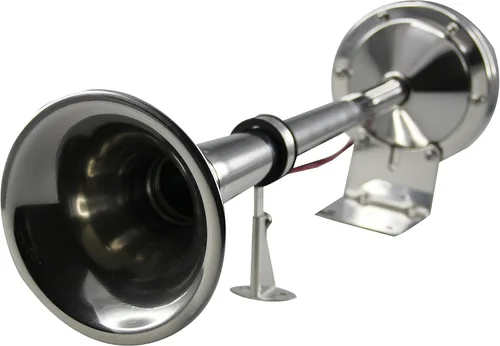 Vista 2 de PactradeMarine Boat Auto - Juego completo de cuerno de trompeta individual de acero inoxidable, 12 V