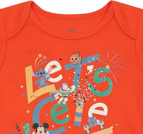 Vista 6 de Disney 100th Anniversary Boys 3 Pack Bodysuits for Newborn and Infant RedBlueGrey
