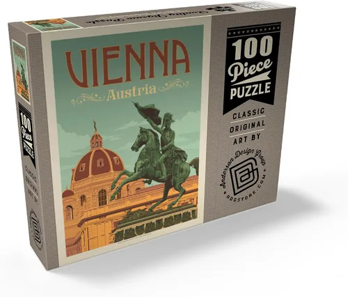 Vista 2 de MyPuzzle Austria: Viena, póster vintage, rompecabezas de 100 piezas para adultos