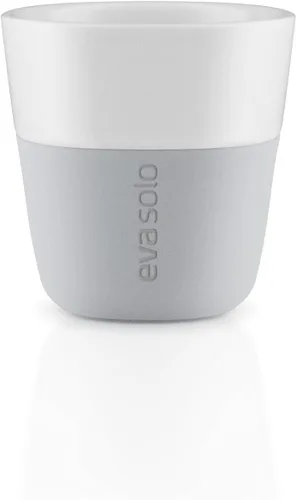 Vista 7 de Eva Solo 2 Tazas Tumbler de Espresso Tazas de Café Tumbler de Porcelana de 3 oz con Agarre Recubierto de Silicona Diseño Danés, Funcionalidad