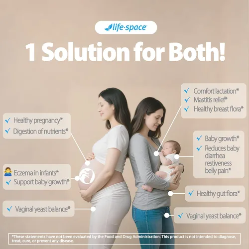 Vista 6 de Life-Space Paquete de probióticos de la futura madre y más allá: cuidado femenino y apoyo prenatal, para una microflora vaginal saludable