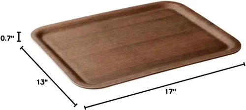 Vista 7 de KINTO - Bandeja rectangular antideslizante de teca, 17 pulgadas, juego de 6