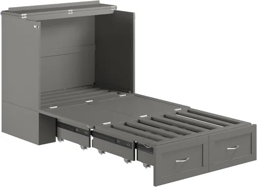 Vista 14 de AFI, Hamilton Twin XL Murphy - Cómoda de cama con colchón y cajón de 6 pulgadas, color gris