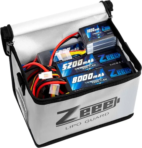 Vista 8 de Zeee 7.4V 50C 2200mAh 2S RC Lipo Batería con XT60 Plug 2 Pack Baterías con 1 unids Lipo Safe Bag Bolsa ignífuga a prueba de explosiones para carga