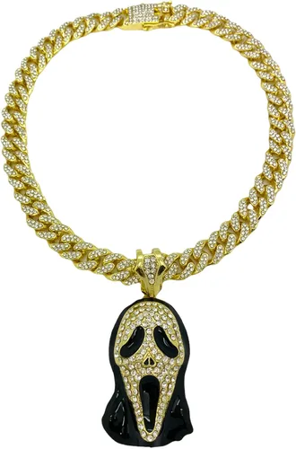 Vista 3 de Shiny Jewelers USA COLGANTE DE CADENA PARA HOMBRE ICED OUT RAPPER MASK HIP HOP CAJA DE 24 pulgadas, CUBANO, COLLAR DE CADENA DE CUERDA, Metal