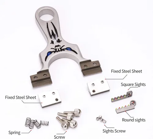 Vista 4 de Resortera, Resortera Profesional de Metal para Caza con Bandas de Lanzamiento Resistente, Catapulta de Alta Velocidad edición de lujo