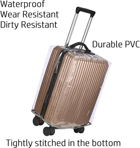 Vista 2 de Protector de funda de maleta de PVC transparente para maleta, protector de equipaje totalmente transparente, funda impermeable para maleta
