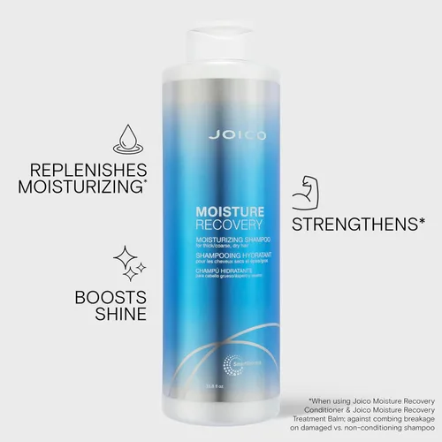 Vista 3 de Joico Moisture Recovery Moisturizing Shampoo For Thick, Coarse, Dry Hair Replenish Moisture Restore Smoothness & Elasticity Reduce Breakage