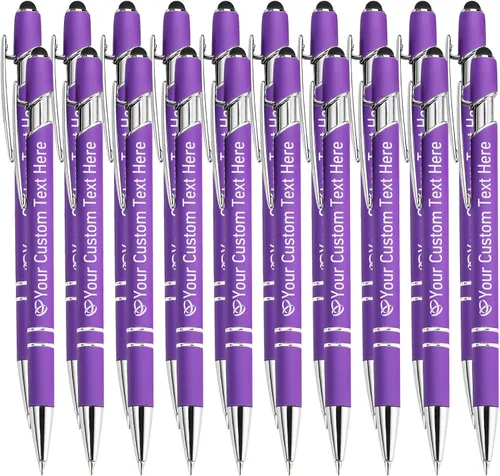 Vista 48 de STREADVE Bolígrafos personalizados personalizados con nombre grabado, logotipo, texto, bolígrafos de escritura suave, regalo personalizado para Negro