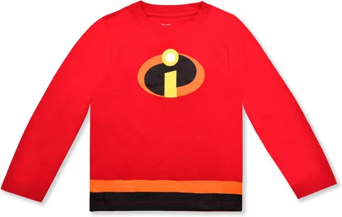 Vista 2 de Disney The Incredibles Boys Long Sleeve Shirt and Jogger Pants Set for Toddler and Little Kids RedBlack