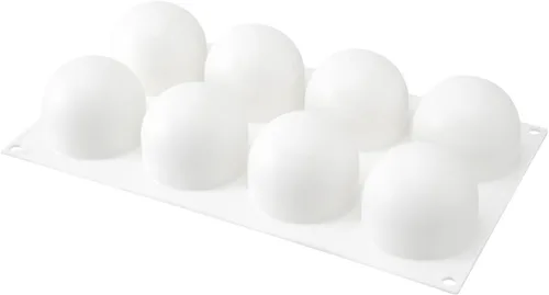 Vista 2 de Restaurantware -Molde de bola de 8 cavidades de pastelería, 1 molde de chocolate listo para horno - Molde de silicona blanca flexible, congelable