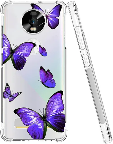 Vista 2 de Funda transparente compatible con Moto Z4, Motorola Z4 Play XT1980-4 para niñas y mujeres, bonita funda protectora de TPU suave a prueba de golpes