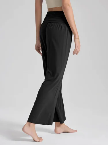 Vista 3 de ODODOS - Pantalones palazzo de pierna ancha para mujer, pantalones informales ligeros, holgados y cómodos con bolsillos, pantalones de pijama