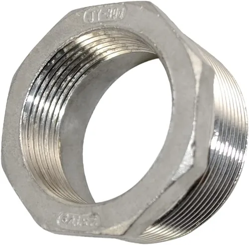 Vista 17 de 1/4" macho NPT a 1/8" hembra NPT hembra reductor/reductor buje de tubería, adaptador, buje hexagonal SS 304 de acero inoxidable