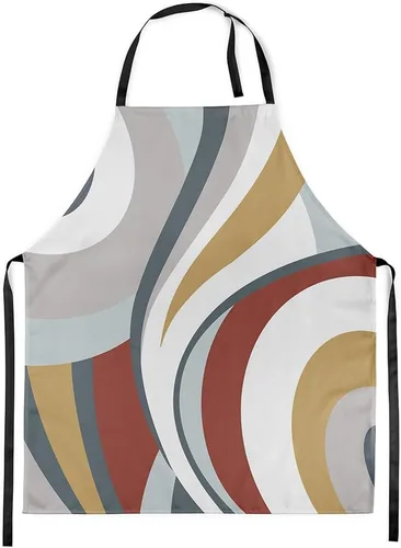Vista 31 de Castle Fairy Delantal de cocina geométrico en espiral, moderno delantal impermeable con rayas simples para adultos (sin bolsillo), 31 x 26 pulgadas
