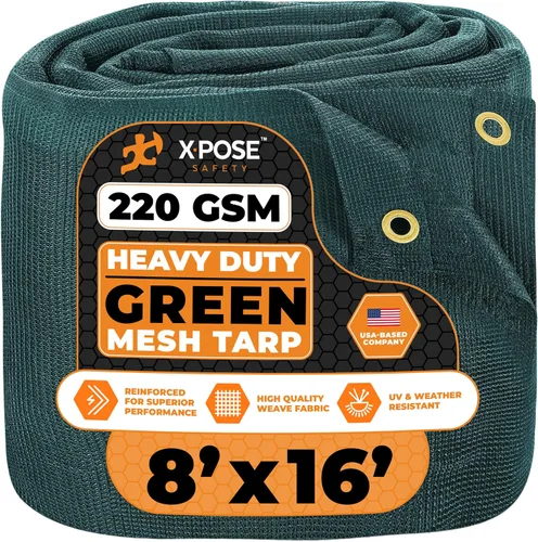 Vista 95 de Xpose Safety Lona de malla resistente, 4 x 10 pies, cubierta protectora negra multiusos con flujo de aire, uso para amarres, sombra, vallas, toldos