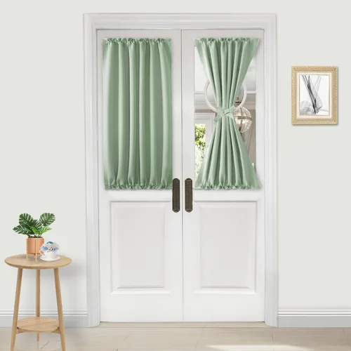 Vista 166 de DWCN Cortinas para Puertas Francesas – Cortinas opacas térmicas con bolsillo para barra para puertas con ventana de cristal, puertas de cocina