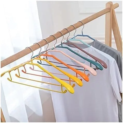 Vista 7 de Perchero organizador de ropa, perchas de ropa / perchas para abrigos, 10 perchas de metal antideslizante sin costuras para el hogar para colgar ropa