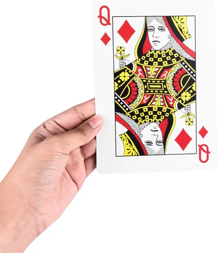 Vista 3 de Baraja Jumbo cubierta de tarjetas grandes, diversión en conjunto, juego completo de Póquer, Medidas 5" x 7»