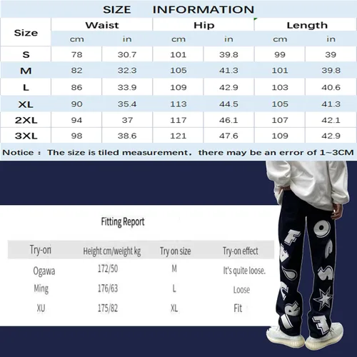 Vista 3 de BXCNCKD Jeans góticos de calle hip-hop con letras de contraste de color para hombre, pantalones casuales sueltos Harajuku