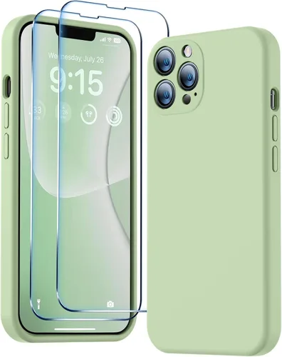 Vista 31 de BossKiss Funda compatible con iPhone 13 Pro, silicona de alta calidad mejorada [protección de cámara] [2 protectores de pantalla]