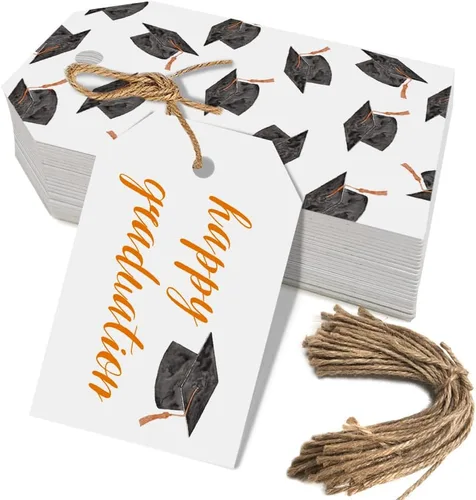 Vista 6 de 50 etiquetas de regalo de graduación, regalos de fiesta de graduación de felicitaciones para escuela secundaria o feliz universidad suministros
