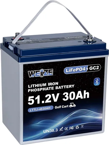 Vista 10 de WEIZE Batería LiFePO4 para carrito de golf Bluetooth 36V 45AH GC2, celdas de grado A, BMS de 100 A, batería de litio de ciclo profundo de protección