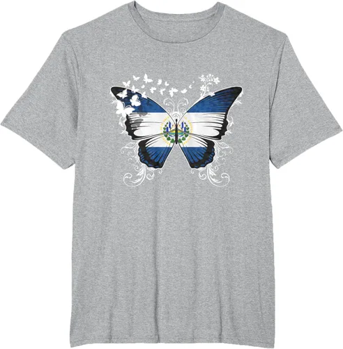 Vista 45 de Camiseta Salvadoreña Bandera El Salvador, Negro