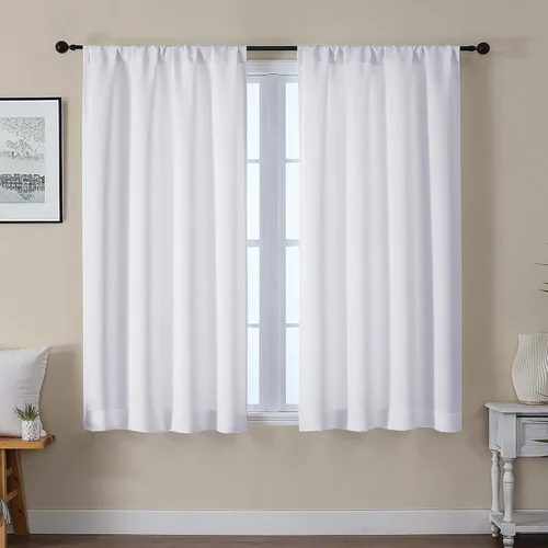 Vista 25 de Gwine Cortinas opacas para dormitorio, 54 pulgadas de largo, paneles de cortina de ventana con aislamiento térmico y reducción de ruido, cortinas