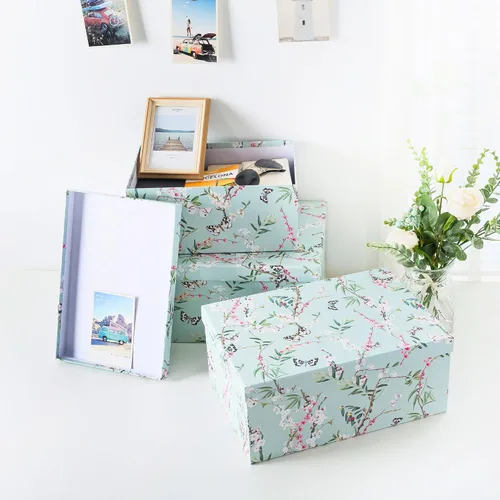 Vista 7 de Soul & Lane Cajas de almacenamiento de fotos de mariposas en vuelo (juego de 3): cajas anidables con tapas, contenedores de cartón decorativos