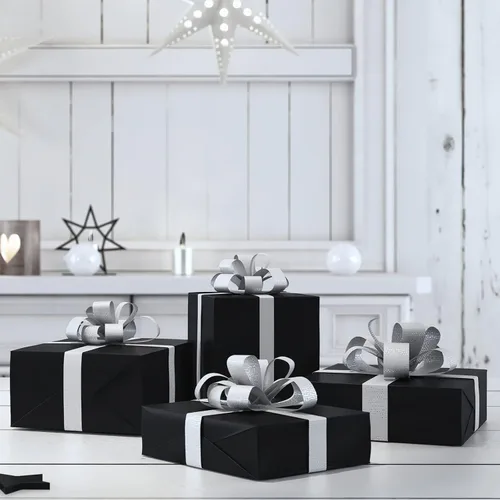 Vista 4 de Papel de seda negro para bolsas de regalo 80 hojas, papel de envolver de 14x20 pulgadas, relleno desmenuzado para manualidades y artesanías DIY