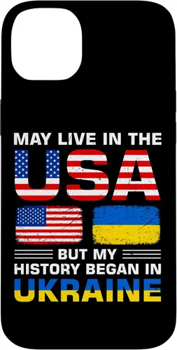 Vista 15 de Ukraine Flag America Flag Ukrainian Roots Case for iPhone 17