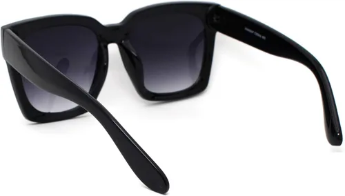 Vista 4 de SA106 Gafas de sol retro de plástico grueso con borde de cuernos para mujer XL