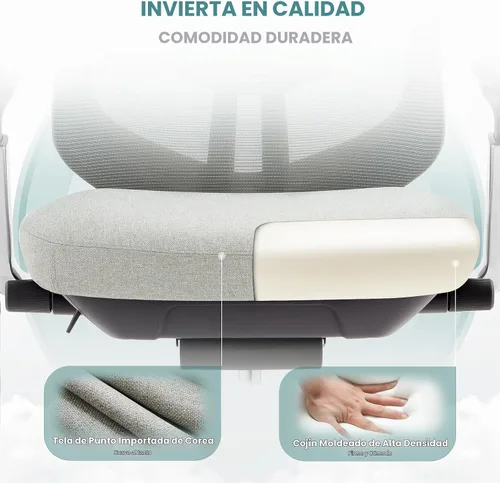Vista 6 de COLAMY Silla de oficina ergonómica de malla, silla de escritorio ejecutiva de computadora con respaldo alto y reposacabezas ajustables y brazos 4D