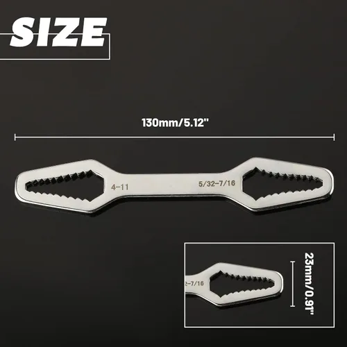 Vista 7 de Llave universal de acero al carbono, 0.157-0.433 in, ajustable, cromada