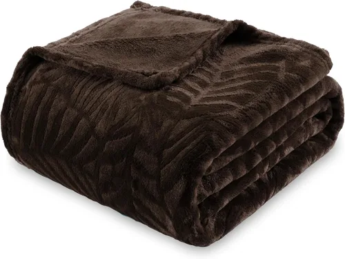 Vista 8 de SOCHOW Manta de forro polar de franela súper suave, ligera y acogedora manta de felpa con textura de hojas cálidas para cama, sofá, 50 x 60