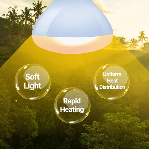 Vista 5 de REPTI ZOO Lámpara de calor para reptiles, paquete de 2 lámparas de 50 W para reptiles UVA luz diurna lámpara de calefacción bombilla bombilla luz