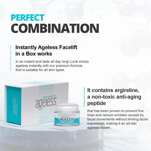 Vista 6 de Instantly Ageless Skin Care Duo Lift Bundle - 25 viales de estiramiento facial instantáneo en una caja y megahidratante con colágeno - Hidratante