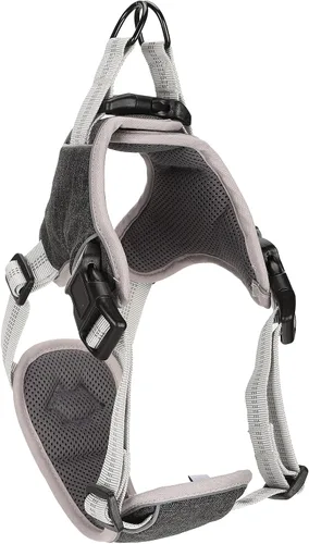 Vista 8 de Dog Vest Harness Adjustable Reflective Safety Pet Chest Strap for Large Medium Dogs Black Polyester Nylon One Size (S)
